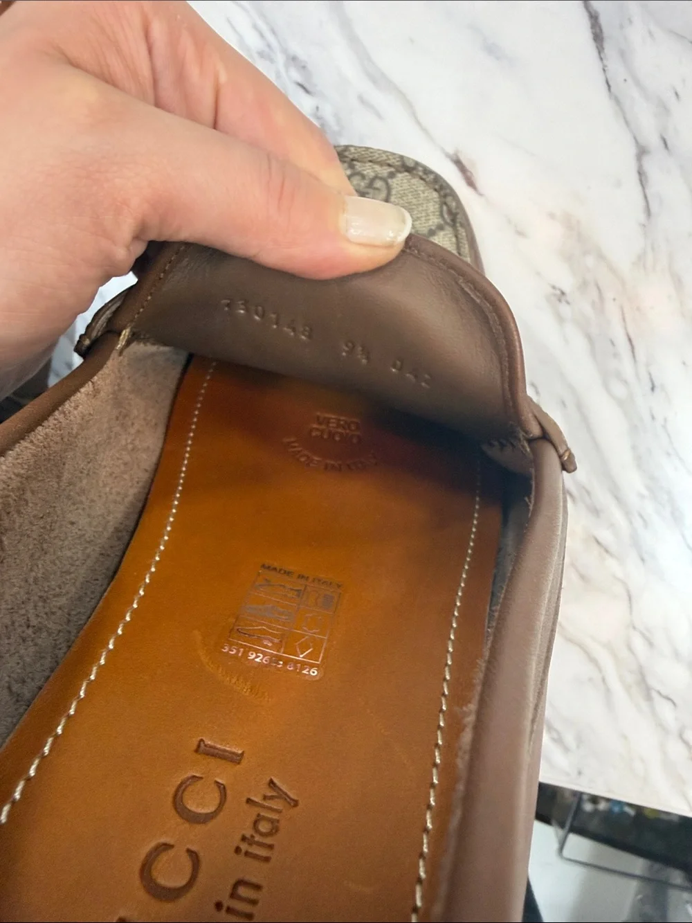 Gucci Brown GG Canvas & Leather Signature Loafers